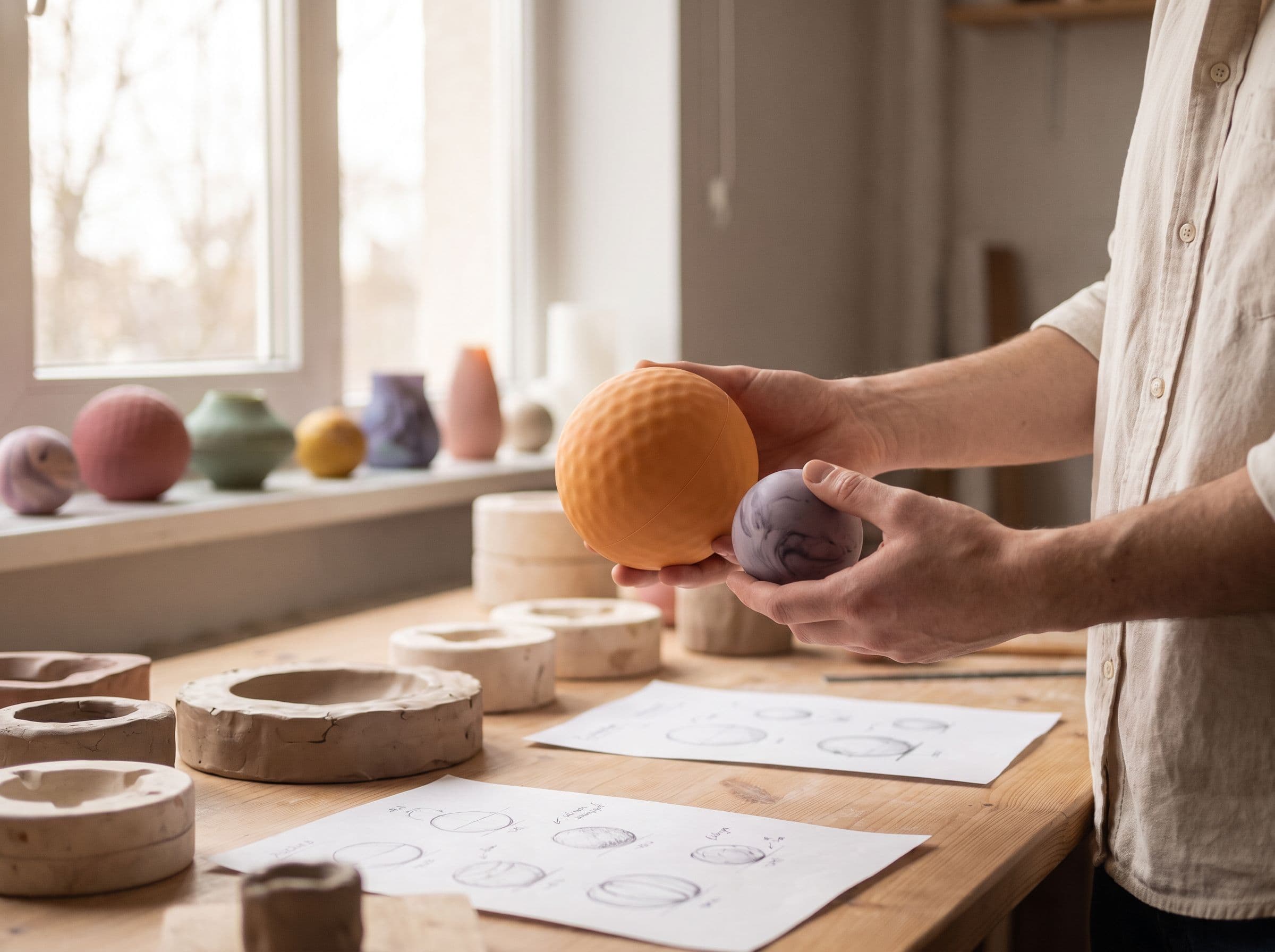 Plusieurs balles sensorielles colorées